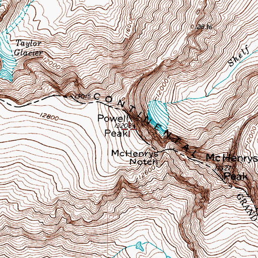 Topographic Map of Powell Peak, CO