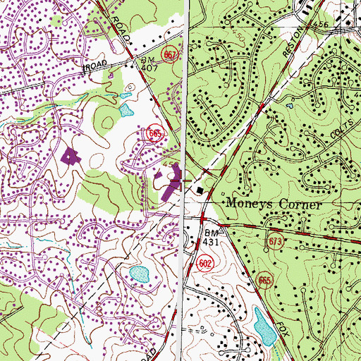 Topographic Map of Fox Mill Shopping Center, VA
