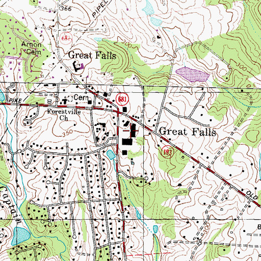 Topographic Map of Great Falls Center Shopping Center, VA