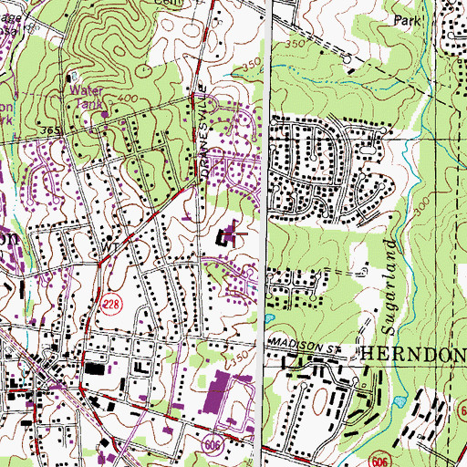 Topographic Map of Herndon Elementary School, VA
