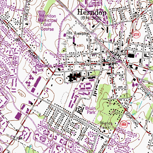 Topographic Map of Herndon Middle School, VA