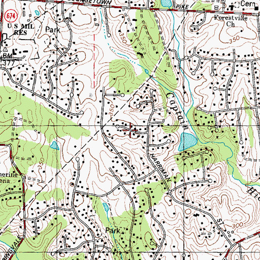 Topographic Map of Hickory Creek, VA