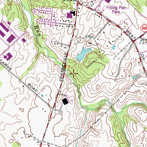 Topographic Map of Horsepen Run Stream Valley Park, VA