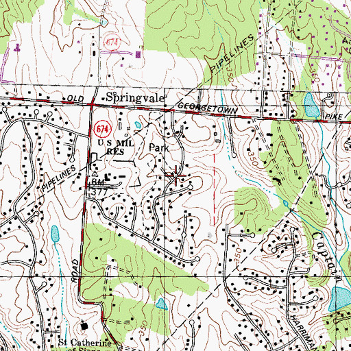 Topographic Map of Lexington Estates, VA