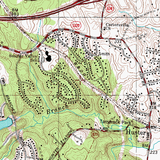 Topographic Map of Meadowlark Gardens Regional Park, VA