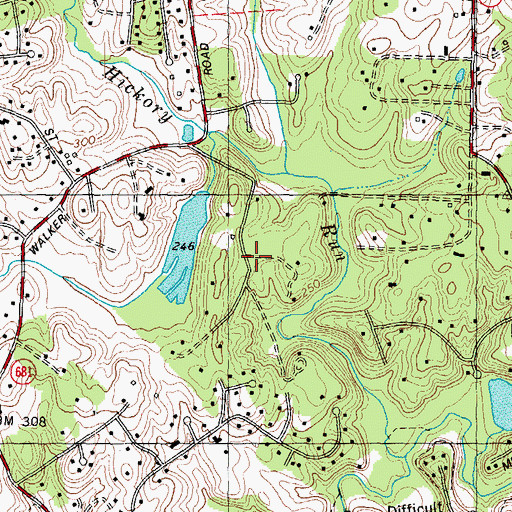 Topographic Map of Mill Run Acres, VA