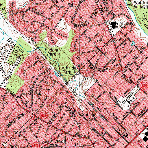 Topographic Map of Northside Park, VA
