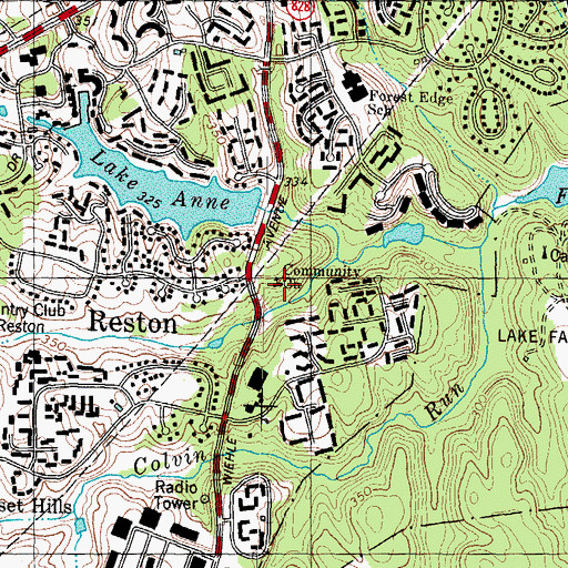 Topographic Map of Reston Unitarian Church, VA