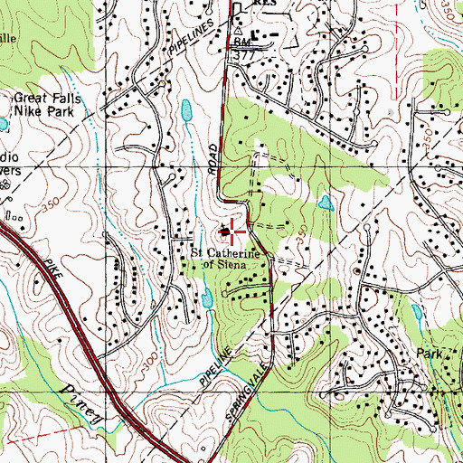 Topographic Map of Saint Catherine of Siena Catholic Church, VA