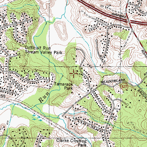 Topographic Map of Tamarack Park, VA