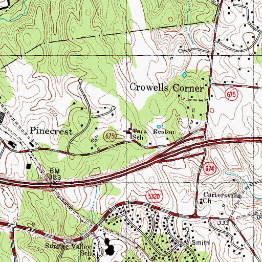 Topographic Map of Tara-Reston School, VA