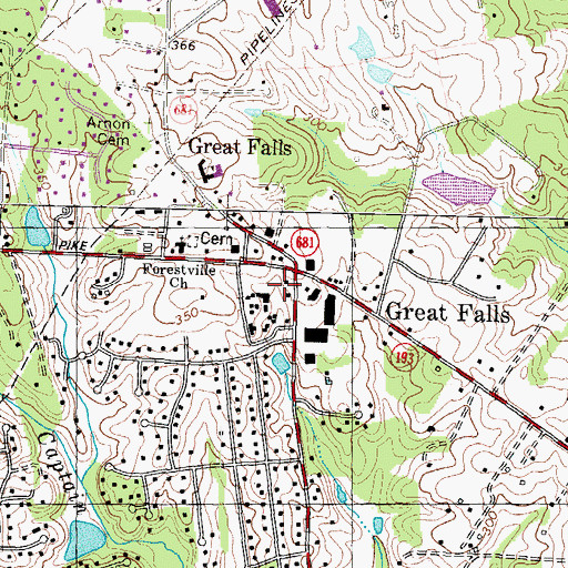 Topographic Map of Village Centre Shopping Center, VA