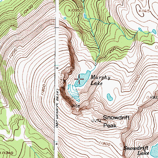 Topographic Map of Murphy Lake, CO