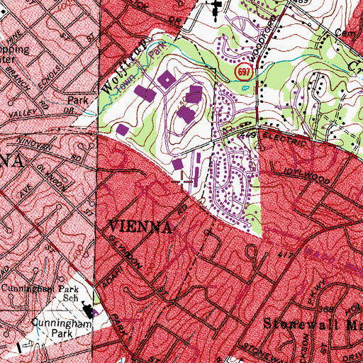 Topographic Map of Franklin, VA