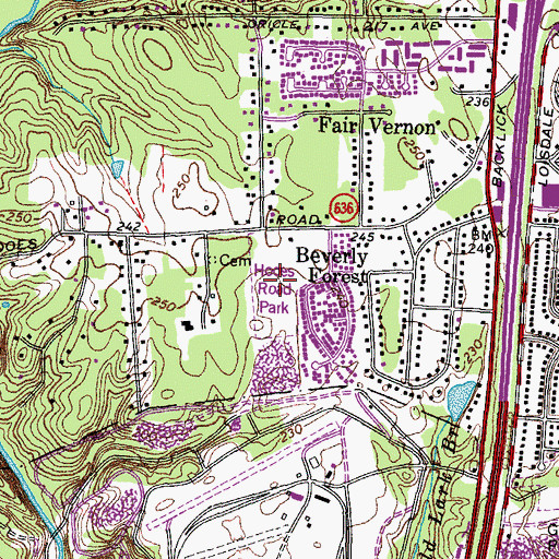 Topographic Map of Hooes Road Park, VA