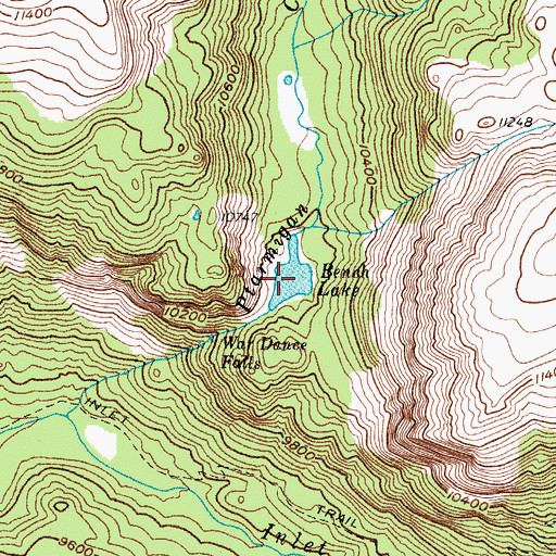 Topographic Map of Bench Lake, CO