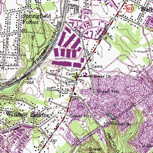 Topographic Map of Laurel Grove School (historical), VA
