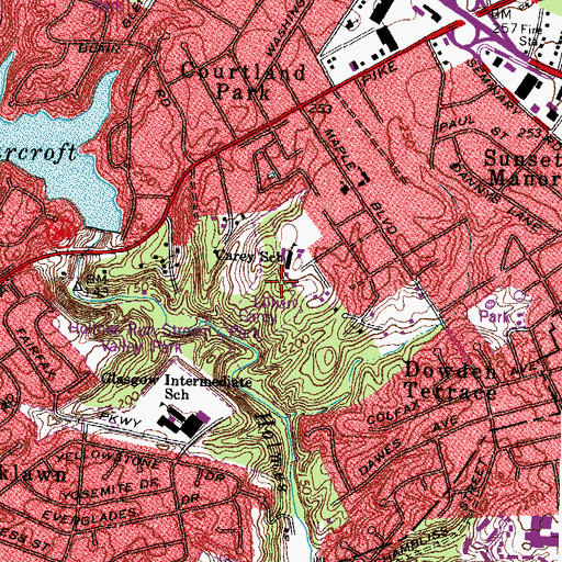 Topographic Map of Lillian Carey Park, VA