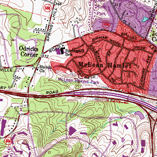 Topographic Map of McLean Hamlet Park, VA