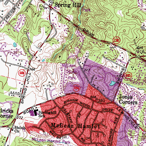 Topographic Map of McLean Hunt Park, VA