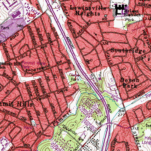 Topographic Map of Olney Park, VA