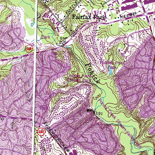 Topographic Map of Orange Hunt Estates Park, VA