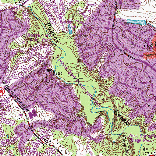 Topographic Map of Pohick Creek Stream Valley Park, VA