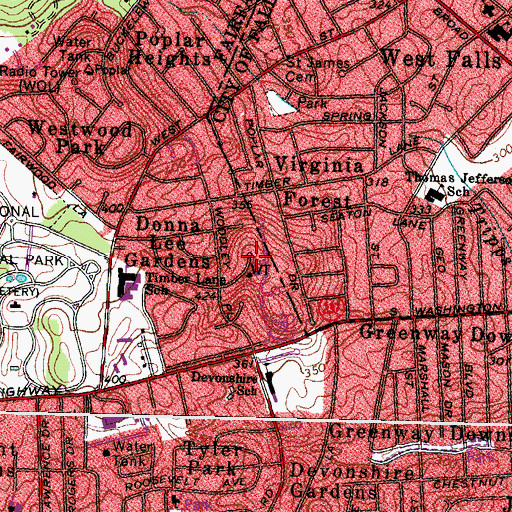 Topographic Map of Prout Hill, VA