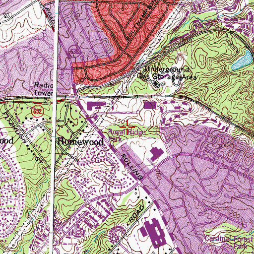 Topographic Map of Royal Ridge Park, VA