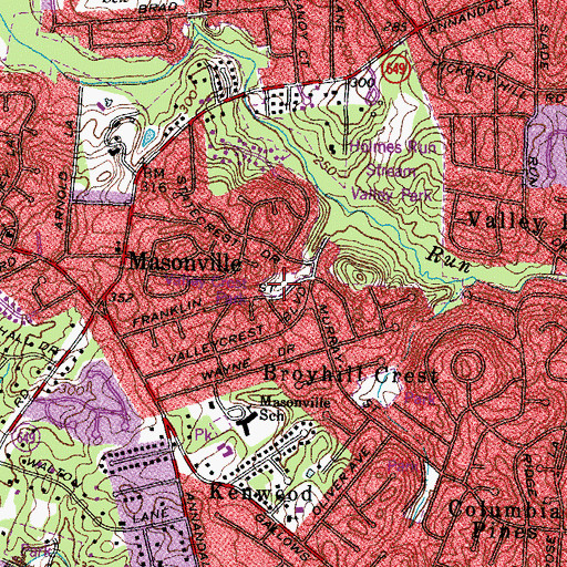 Topographic Map of Valley Crest Park, VA