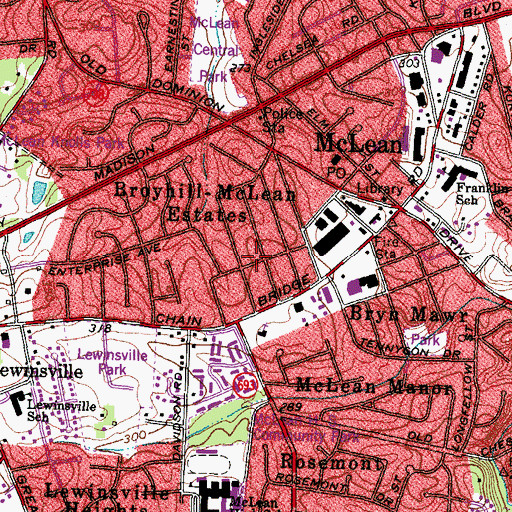 Topographic Map of West McLean, VA