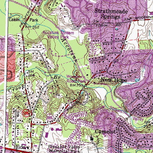 Topographic Map of Woodburn Road Park, VA