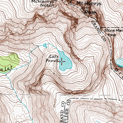 Topographic Map of Lake Powell, CO