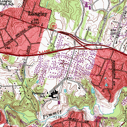 Topographic Map of Evermay, VA