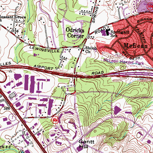 Topographic Map of Exit 8, VA