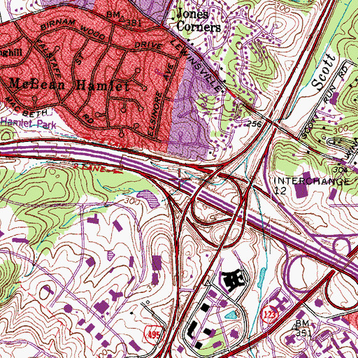 Topographic Map of Exit 9, VA