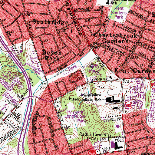 Topographic Map of Foxhall, VA