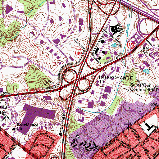 Topographic Map of Interchange 11, VA