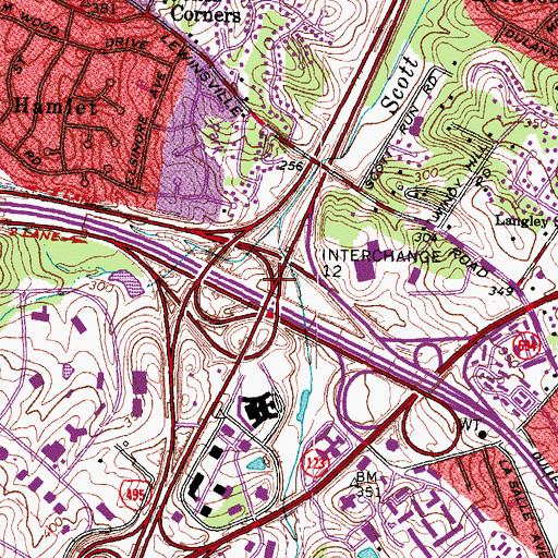 Topographic Map of Interchange 12, VA