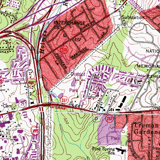 Topographic Map of Jefferson District Park, VA