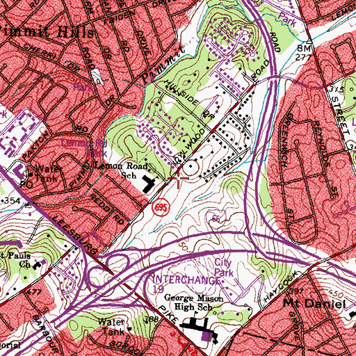 Topographic Map of Mount Royal Park, VA