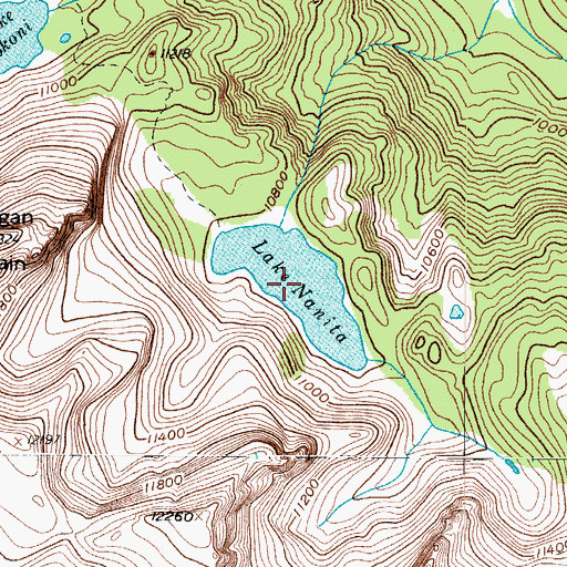 Topographic Map of Lake Nanita, CO
