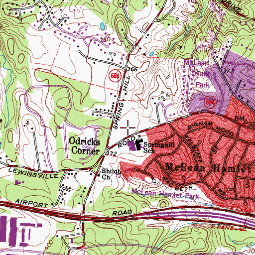 Topographic Map of Spring Hill District Park, VA