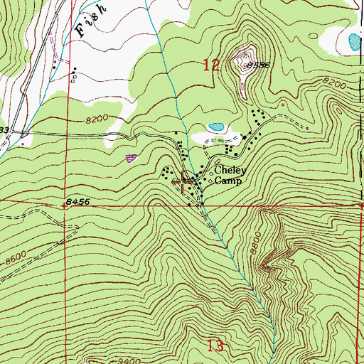 Topographic Map of Cheley Camp, CO