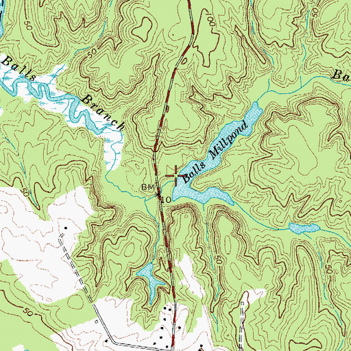 Topographic Map of Balls Mill (historical), VA