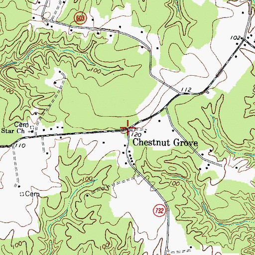 Topographic Map of Chestnut Grove School (historical), VA