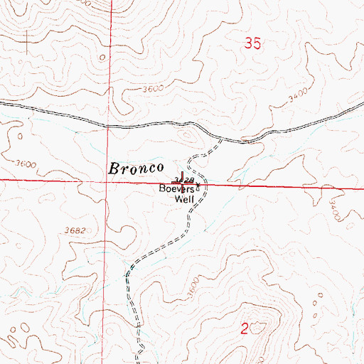 Topographic Map of Boevers Well, AZ