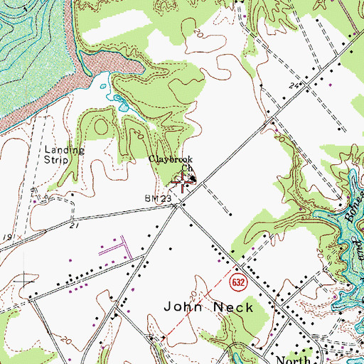 Topographic Map of Claybrook Cemetery, VA
