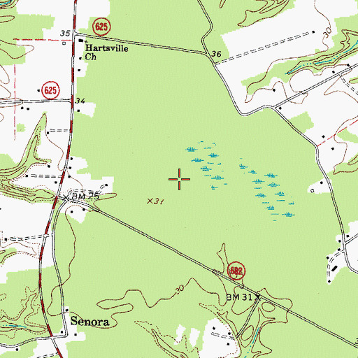 Topographic Map of Corrotoman Neck, VA