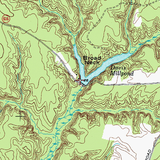 Topographic Map of Davis Mill (historical), VA